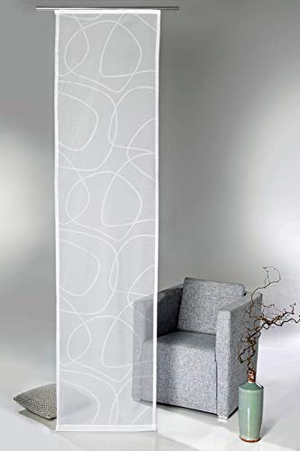 Heimtexland Typ595 Stones Abstrait Rideau coulissant avec accessoires 60 x 245 cm Blanc naturel