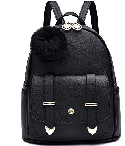 IHAYNER I Backpack Girls Womens Small PU Leather HairBall Backpacks Mini Purse for Women