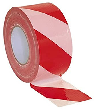 Marwotec Absperrband Rot Weiß Flatterband Warnband Nicht klebend 200 Meter Trassenband Absperrungsband beidseitig Bedruckt 200m x 75mm