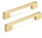 Lontan 10 Pack Square Drawer Handles - 160mm Brushed Gold Zinc Alloy Cupboard Handles for Kitchen Cabinet Doors