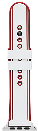 Armani Exchange Herren-Silikonarmband für Apple Watch®, individuelle Passform für 42/44/45 mm mit Einzelknopf-Steckverschluss