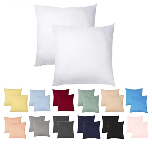 Livessa 2er Set Kissenbezug 50x50 aus%100 Baumwolle Jersey Stoff - Verdeckter Reißverschluss, Kopfkissenbezug 50x50 cm, Kissenhülle, Ultra weich und atmungsaktiv, Oeko-Tex Zertifiziert