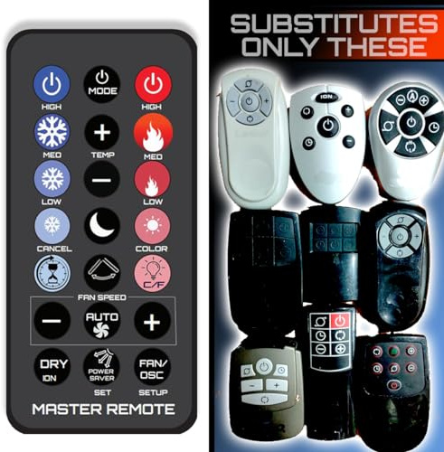 Master Replacement Remote Control for These Lasko Fans and Tower Fan and Heaters only (Models List #1) Universal Only for The Heater and Fan Part in The Right Hand Side of The Image.