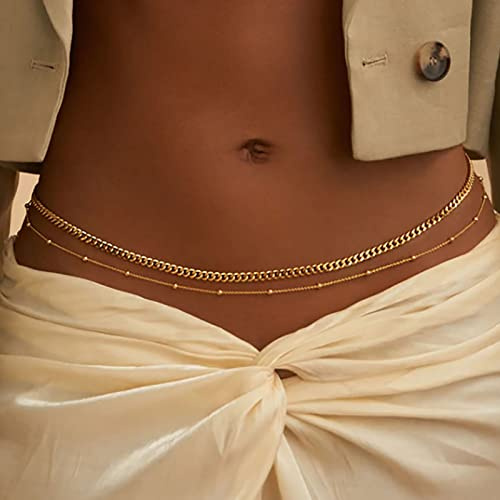 TseenYi Chaîne De Taille Boho Superposée Petites Perles Chaîne De Corps Chaîne D'or Chaîne De Taille De Ventre Chaîne Corps D'été Sexy Bijoux De Chaîne De Corps Pour Les Femmes Et Les Filles Cadeaux