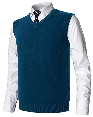 MeiLayM Hombre Invierno Sin Mangas con Cuello En V Chaleco Casual de Negocios Casual Suéter Sin Mangas Punto Chaleco suéter Caballero Suéter Cardigans Tank Tops