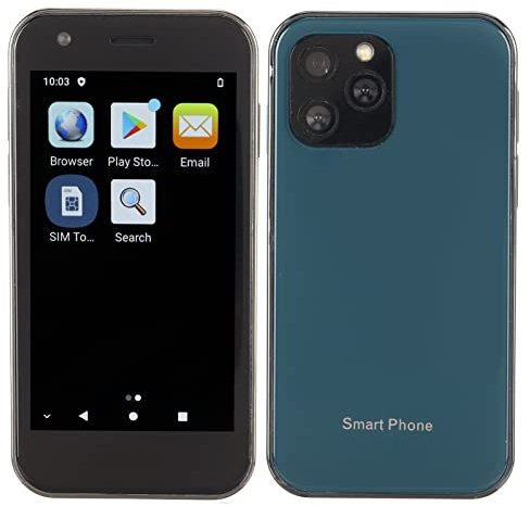 SOYES XS12 Super Mini 4G Let Smartphone Écran 3,0 Pouces 4 Go de RAM 32 Go de ROM Android 10.0 5GWiFi Téléphone Prenant en Charge la Reconnaissance Faciale Double Carte Double (Bleu)