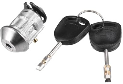 QUARKZMAN No.9T1Z11582A Interruttore Accensione Per Ford Transit Connect | Argento, Nero, Metallo, Plastica, 31x49mm, No Transponder, 2 Chiavi, OE 9T1Z-11582-A, Per Ford Transit Connect XL XLT