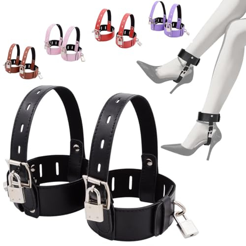 Bdsms Spielzeug Extrem Sklavin Fetisch High Heels Bondageset Plüsch Fußschellen Zum Sex mit 4 Schloss Fesseln Sex Set Sm Sexspielzeug Extreme Paare Seckoe (Rosa)