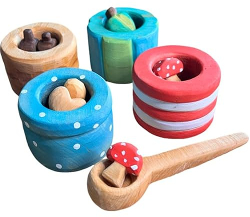 Schurwerk Montessori Sortierspiel für Babys und Kinder - Montessori Spielzeug ab 1 Jahr - Baby Motorik Holzspiel zum Zählen und Sortieren Farben Lernen - Waldorfspielzeug Formen 16 teiliges Set