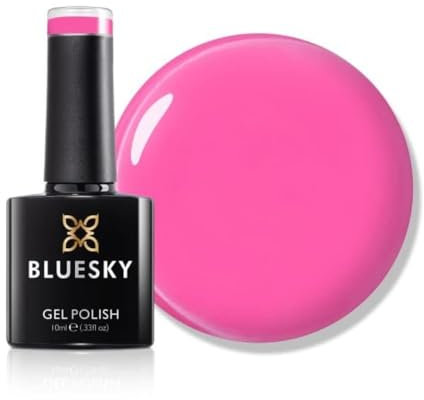 Bluesky Gel Nail Polish 10ml, Pink Flamingo - SS2417, Hot Pink Nail Polish for 21 Day Manicure, Professional, Salon & Home Use, Requires Curing Under LED UV Nail Lamp