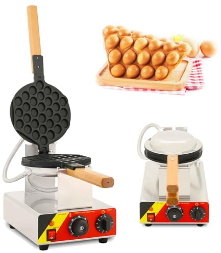 Naturalpowev Máquina para Hacer gofres de Burbujas, Plancha eléctrica para gofres de Burbujas con Revestimiento Antiadherente Giratorio de 180°, Haga gofres de Huevo con Burbujas Estilo en 5 Minutos