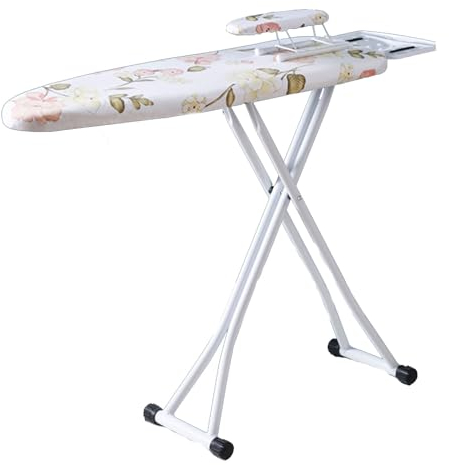 ISCBAFYX Bügelbrettbezug und -unterlage, hitze- und brennbeständiger Stoff, Kabelhalter, robust, einfach zu Falten, Bügeltisch, höhenverstellbar (Farbe: Blume, Größe: 102 x 34 cm/40 x 13 Zoll)