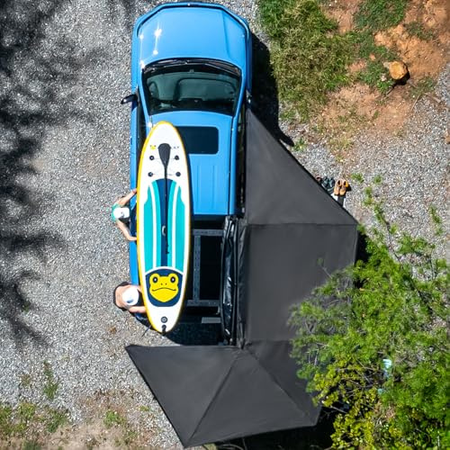 270 Auto RV Vorzelt für Wohnmobil - Overland Zelt Fahrzeug Markisen Ersatz Vordach Markise, Universal Seitenschiebe für SUV LKW Van Anhänger (grau, Fahrerseite) | Freistehende 270 Auto-Markise mit LED-Beleuchtung, schneller Einrichtung und breitem Schatten für Overland Camping.