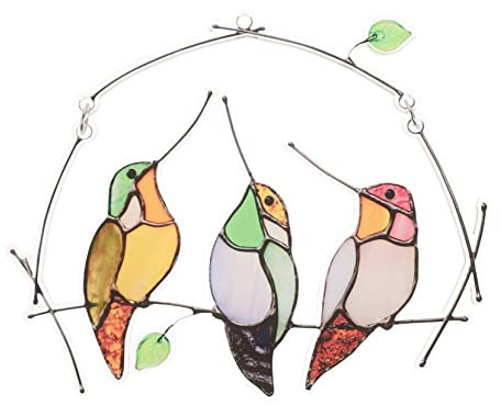 OFFSCH Bunte Vogel-fensterdekoration Aus Acryl Als Wandanhänger Für Terrasse Und Garten Mehrfarbige Lustige Vogelornamente