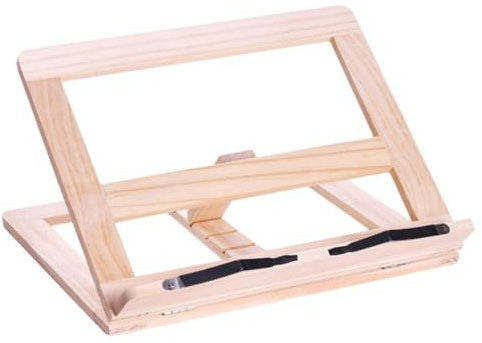 HOLIDYOYO Verstellbarer Holz-buchständer Für Schreibtisch Tragbarer Leseständer Für Bücher Tablets Kochbücher Vielseitiger Organizer Für Komfortables Lesen