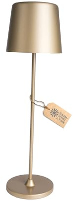 A.S. Création DD129458 bord med gyllene laddningskabel av metall och plast, varmvit, dimbar, trådlös bord, inomhusbruk, 10 cm (B) x 37 cm (H)