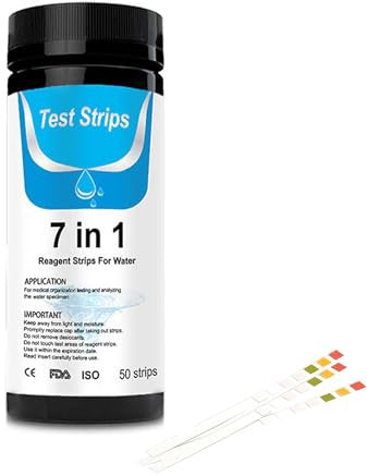 50 Stück Pool Teststreifen 7 in 1 Wassertester für Whirlpool Spa - Test-Brom, Cyanursäur, Chlor, Ph und Mehr