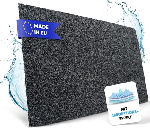 Entrando Fußmatte 100x120 cm - waschbare Schmutzfangmatte innen, Anthrazit | Große Eingangsmatte und Fußabtreter aus Baumwolle für Flur und Eingangsbereich - waschbar bei 30 Grad, rutschfest