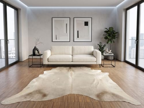Kuhfelle Online & Nomad KUHFELL RINDERFELL BEIGE GRAU Natur 220 x 200 cm STIERFELL Teppich BEIGE GRAU