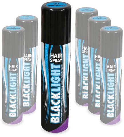 KarnevalsTeufel Hairspray Glitter in verschiedenen Farben buntes Haarspray mit Glitzer Haarschmuck farbig (UV Licht)