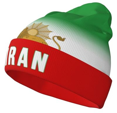 FAGIUCHI Iran teckensnitt vuxen stickad mössa säckig mössa full tryck hattar skalle vintermössor svart, Svart, 7 1/8/7 1/4