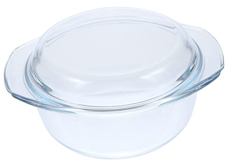 GRIRIW Mixing Bowl Lid Round Glass Bowl Casserole Pot Lid Microwave Safe Dishwasher Safe Glass Cookware