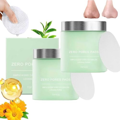 Zero Pore Pads,Deep Cleansing & Pore Minimizing,Korean Beauty Pore Pads,Dual-Textured Exfoliating Facial Pad to Smooths Skin Texture,Dual-Textured Facial Toner Pad (2pcs, One Size)