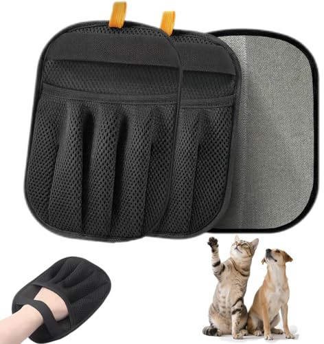 Lot de 2 gants d'épilation électrostatiques à cinq doigts pour chats et chiens, outil d'épilation réutilisable pour vêtements, canapé, tapis, siège de voiture