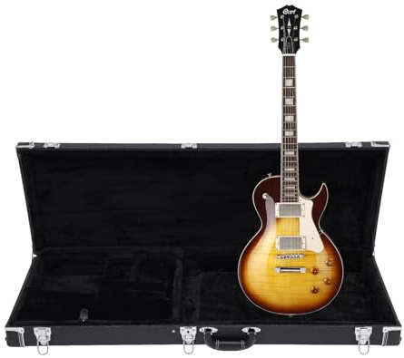 RjcdOPL Custodia rigida per Chitarra Elettrica, Legno e PU Impermeabile con Serrature Metalliche, Imbottitura Spessa con Fodera Peluchezza, 105 x 36 x 11 cm, Nero , Moderno