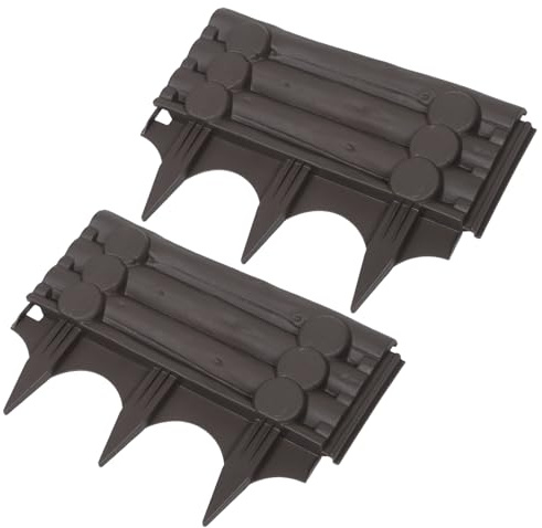 FUTUREORYY 2 Pièces Bordure de Jardin Plastique Panneaux Clôture Extérieure Imitation Bois pour Pelouse et Parterre Barrière Protectrice pour Plantes et Animaux Installation Facile Sol Décor