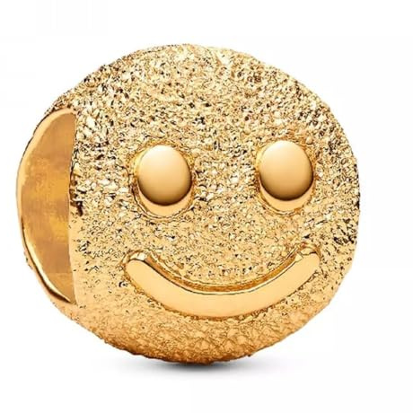 PANDORA Textured happy face 764526C00 Charm Anhänger