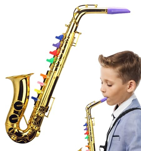 Simulation Saxophon Trompete Spielzeug, Kinder Saxophons Spielzeugs, Musikinstrumente Saxophon Spielzeug, Kinder Anfänger Musiksimulation Saxophons, für Kleinkinder, Mädchen