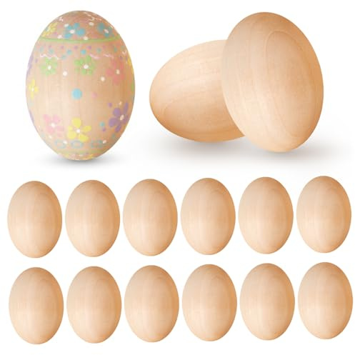 Uova giocattolo, 15 uova in legno, giocattolo realistico in legno per artigianato, nido, Pasqua, cibo, decorazioni per la casa, fai da te, Beige