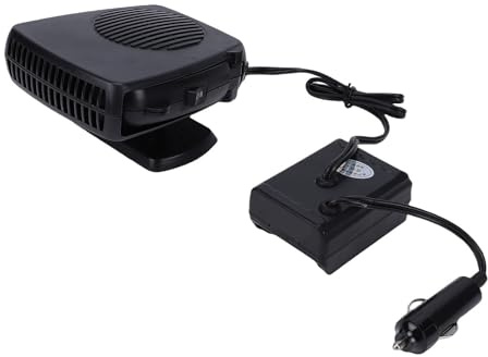 Maqulae Ventilador Calefactor Automático, Calentador Eléctrico Portátil de 200 W con 2 Salidas USB y Temperatura Ajustable, para Automóviles, Oficinas, Camping, Desempañamiento y