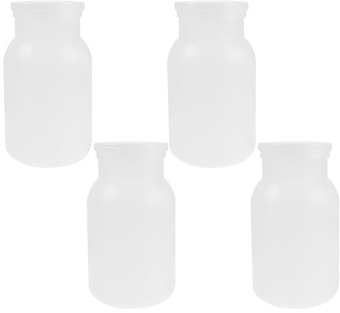 JOINPAYA Set 4 Pezzi Bottiglie per Coltivazione Funghi Enoki in Plastica Bianca da 1100ml, Riutilizzabili con Funzione di Ritenzione Dell'umidità per Giardinaggio Domestico
