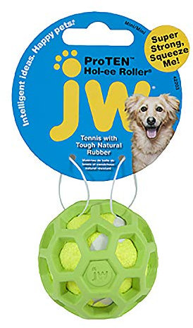 JW Pet Company 42204 Proten HOL-EE - Pelota de Tenis (Verde Lima), (pequeño, Verde/Rojo/Azul)