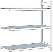 Schulte | Weitspannregal | mit Stahlboden | Höhe 2000 mm | Spannweite 1500 mm | Anbauregal | Tiefe 800 mm