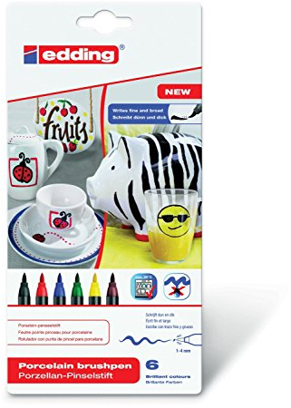 Porzellan-Pinselstift edding 4200, 6er-Set, 1-4 mm, family colour Set