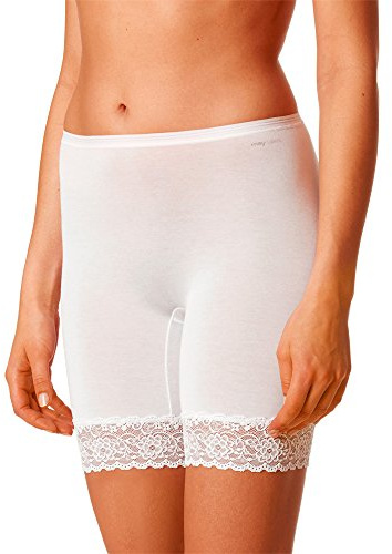 Mey 2er Pack Damen Slip mit Bein – Größe 44 – Weiß – Leggings ohne Seitennähte – Langbeinschlüpfer – Unterhose mit langem Bein – 2er Pack Lights