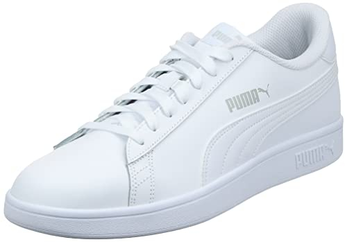 PUMA Unisex Puma Smash v2 L Low-Top, Puma White-Puma White, 44.5 EU
