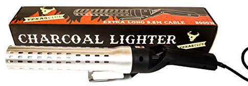 Encendedor de carbón eléctrico TEXAS CLUB para carbón de barbacoa, parrilla y chimenea, encendedor de carbón para barbacoa al aire libre, encendedor de barbacoa
