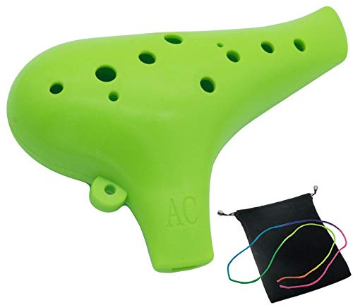 Kunststoff Okarina Instrument 12 Loch Alt C Okarina 12 Loch Zelda Okarina Instrument Einfaches Instrument für Kinder, Anfänger (Frühlingsgrün)