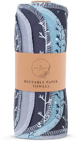 May Bright - Reusable Paper Towels Washable Roll - Cloth Paper Towel Replacement - Zero Waste - 15pk