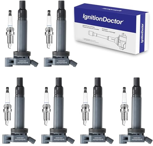 UF267 Ignition Coil and Spark Plugs-Set of 6 Compatible with V6 3.0 3.3 (1999-2008)Lexus RX300,RX330,ES300 RX400h Toyota Camry Highlander Sienna Solara Avalon|High-Performance OEM PreGapped Combo Pack