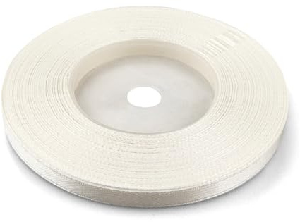 Netuno 1x Satinband Hellecru 6 mm x 32 m Schleifenband Geschenkband Dekoband Stoffband bunt Satinrolle farbig Bänder zum Basteln für Hochzeit Taufe Geburtstag Weihnachten Ostern Geschenk