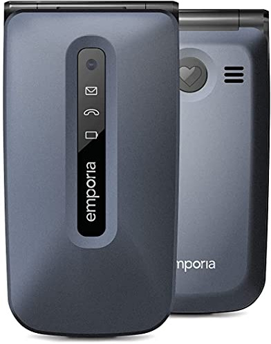 Emporia ACTIVEglam 4G Seniorenhandy Hohe Lautstärke 2,2 Zoll Farbdisplay Große Tasten SOS Taste Ladestation Kamera Blueberry (Italien)