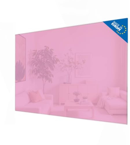 banjado Glas-Pinnwand in 120x80cm für Notizen und klare Farbgestaltung | Magnetisches Memoboard für Notizen, in der Farbe Rose für ein ruhiges Raumkonzept