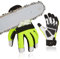Vgo... Gants de Protection Contre les Tronçonneuses EN381-7, Classe 1, 20 m/s, Protection Contre les Coupures, Haute Résistance aux Coupures, en Cuir de Chèvre et PVC(GA8912/M/Vert/1 paire)
