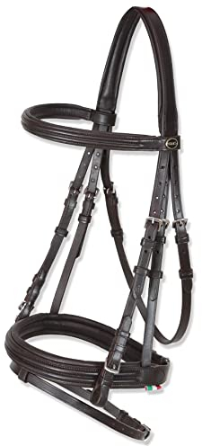 Horses Pferdezaum, Modell Pisa abgerundet, aus sehr Weichem Leder mit Polsterung am Nasenbügel und über dem Kopf, ohne Dekorationen (Braun, Cob)
