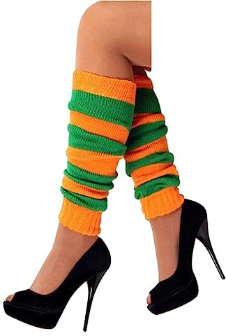 krautwear® Damen Beinwärmer Stulpen Legwarmers Overknees gestrickte Strümpfe 80er Jahre 1980er Jahre